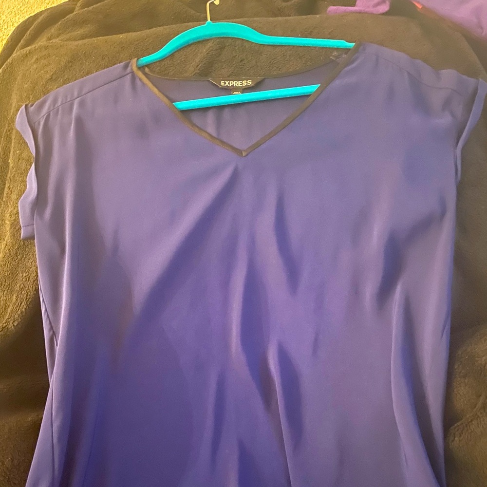 Express Blue & Black blouse. Size medium.